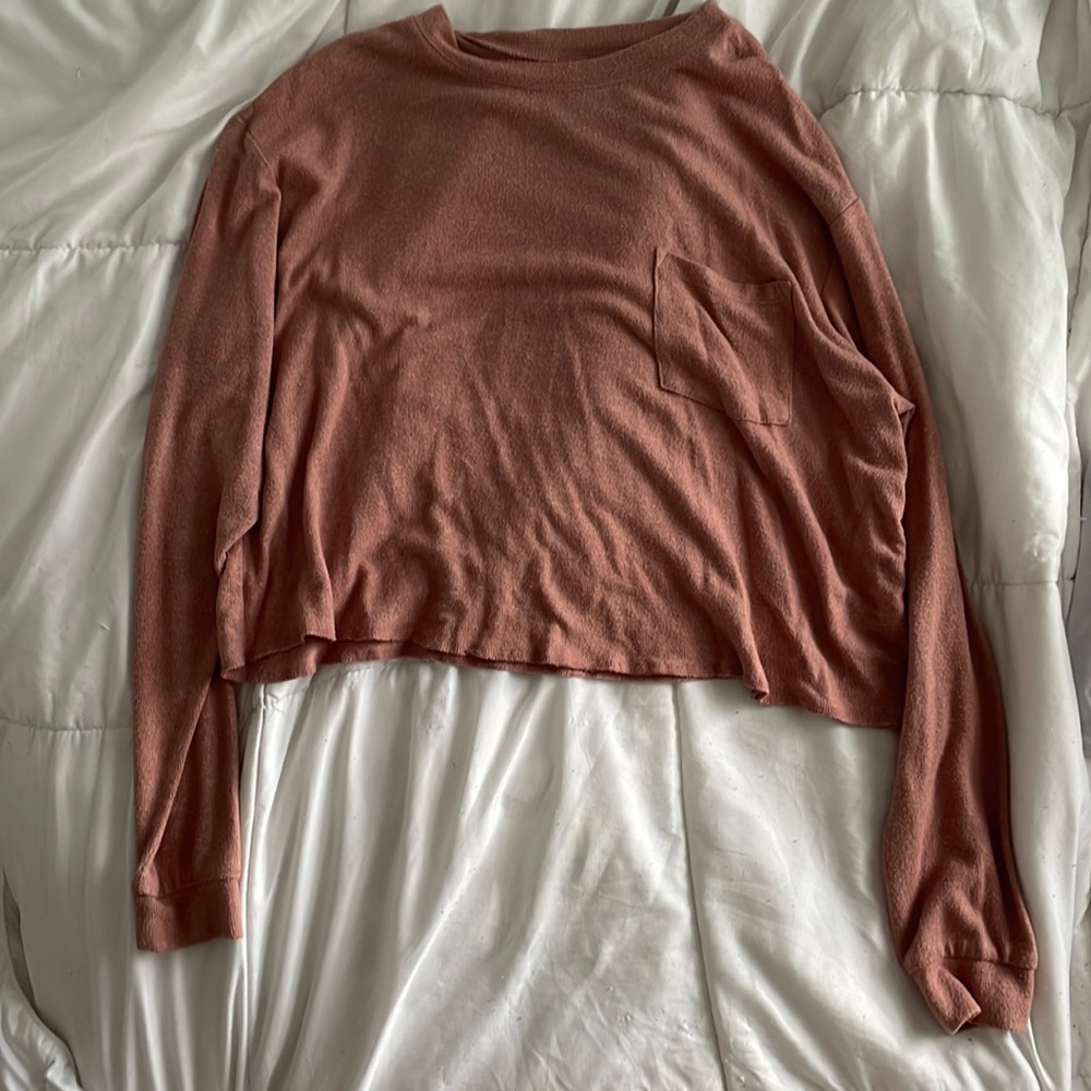 light pink wild fable cropped long sleeve